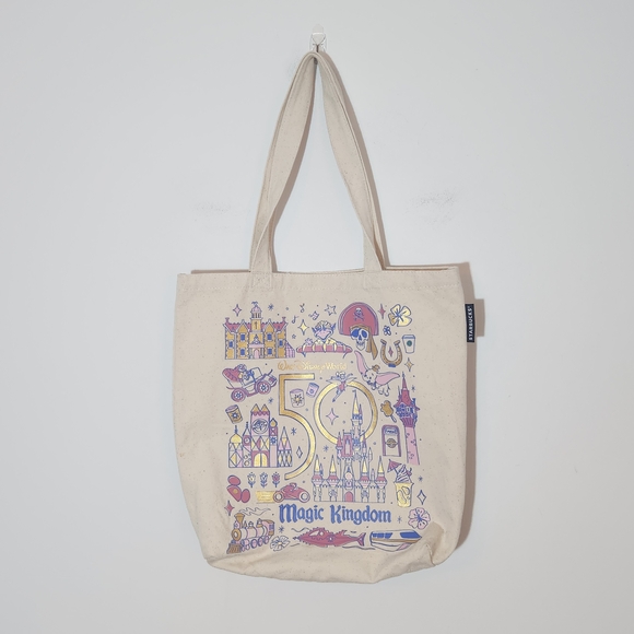 Walt Disney 50 Anniversary Magic Kingdom Starbucks Been There Series Canvas Bag - Picture 4 of 10